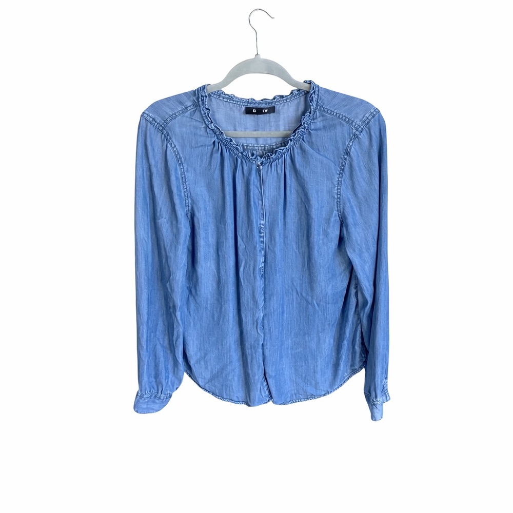 DKNY Light Blue Modal/Viscose Blouse very soft